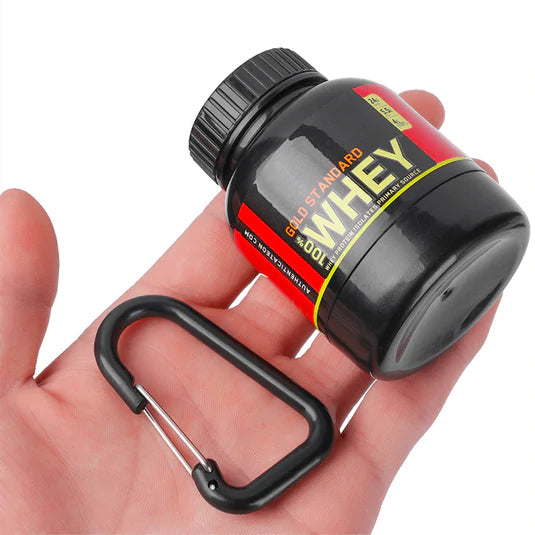 Portable Protein or Supplement Powder Carrying Funnel and Container with  Key-Chain 